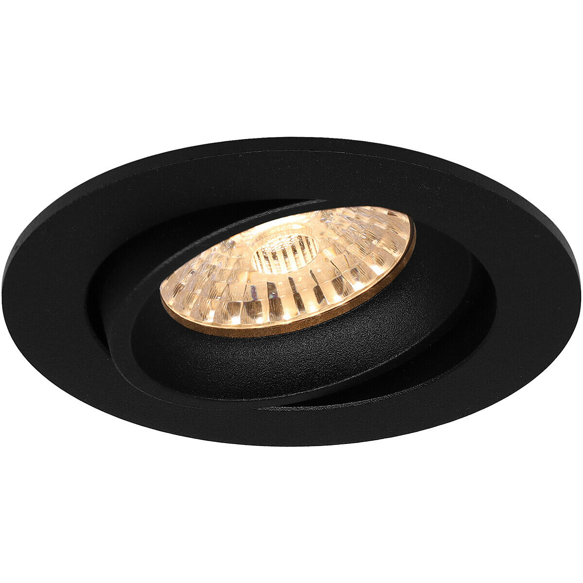 LED Spot Set - Pragmi Delton Pro - GU10 Fitting - Inbouw Rond - Mat Zwart - 4W - Helder/Koud Wit 6400K - Kantelbaar - Ø82mm