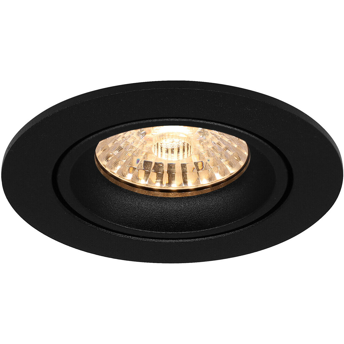 LED Spot Set - Pragmi Delton Pro - GU10 Fitting - Inbouw Rond - Mat Zwart - 4W - Helder/Koud Wit 6400K - Kantelbaar - Ø82mm