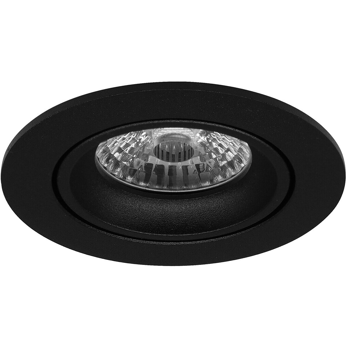 LED Spot Set - Aigi - Pragmi Delton Pro - GU10 Fitting - Inbouw Rond - Mat Zwart - 8W - Warm Wit 3000K - Kantelbaar - Ø82mm