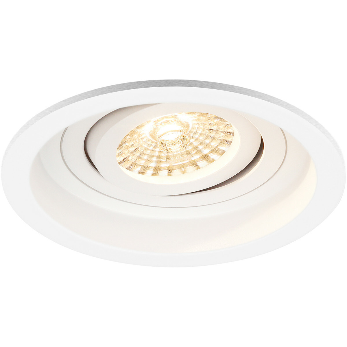 LED Spot Set - Aigi - Pragmi Domy Pro - GU10 Fitting - Inbouw Rond - Mat Wit - 6W - Warm Wit 3000K - Verdiept - Kantelbaar - Ø105mm