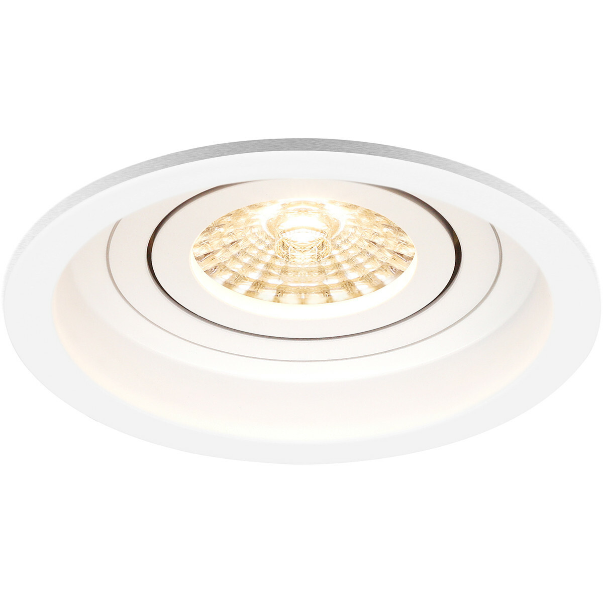 LED Spot Set - Aigi - Pragmi Domy Pro - GU10 Fitting - Inbouw Rond - Mat Wit - 6W - Helder/Koud Wit 6400K - Verdiept - Kantelbaar - Ø105mm