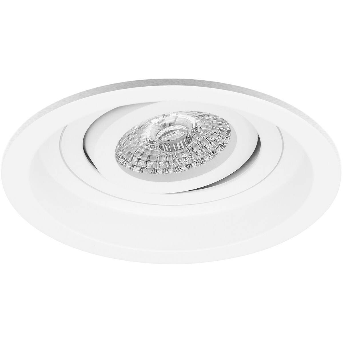 LED Spot Set - Aigi - Pragmi Domy Pro - GU10 Fitting - Inbouw Rond - Mat Wit - 6W - Helder/Koud Wit 6400K - Verdiept - Kantelbaar - Ø105mm