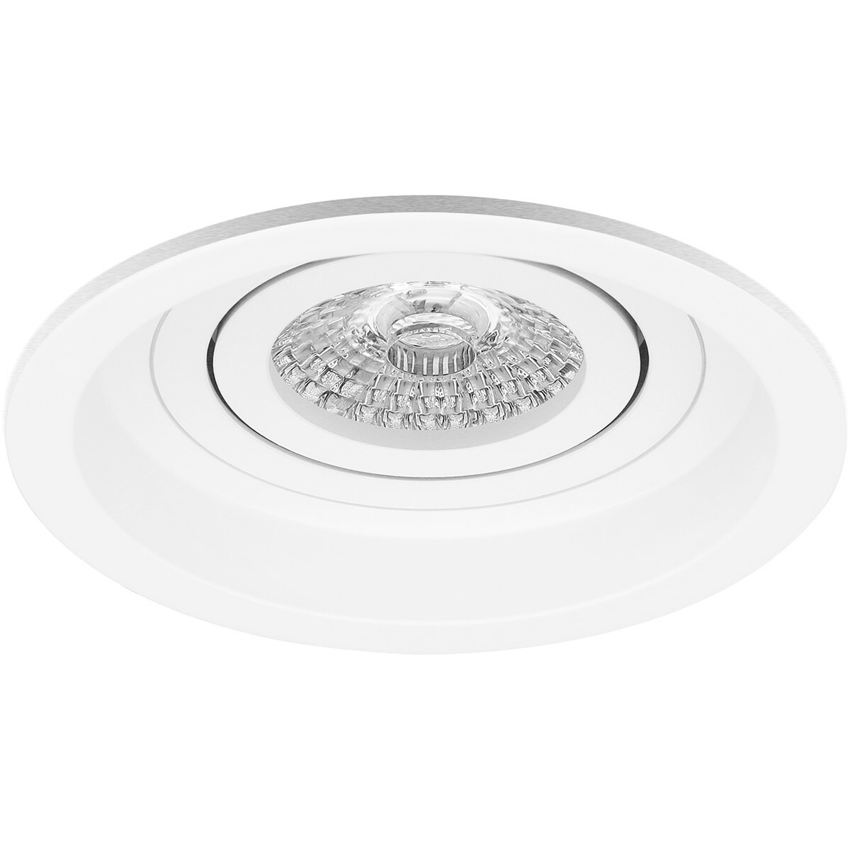 LED Spot Set - Aigi - Pragmi Domy Pro - GU10 Fitting - Inbouw Rond - Mat Wit - 6W - Helder/Koud Wit 6400K - Verdiept - Kantelbaar - Ø105mm