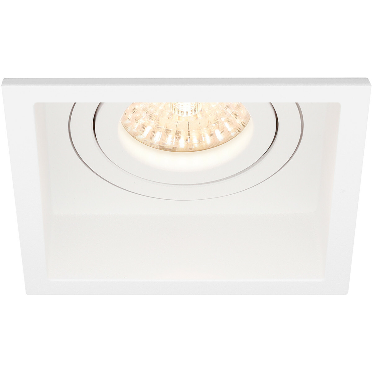 LED Spot Set - Pragmi Domy Pro - GU10 Fitting - Dimbaar - Inbouw Vierkant - Mat Wit - 6W - Natuurlijk Wit 4200K - Verdiept - Kantelbaar - 105mm