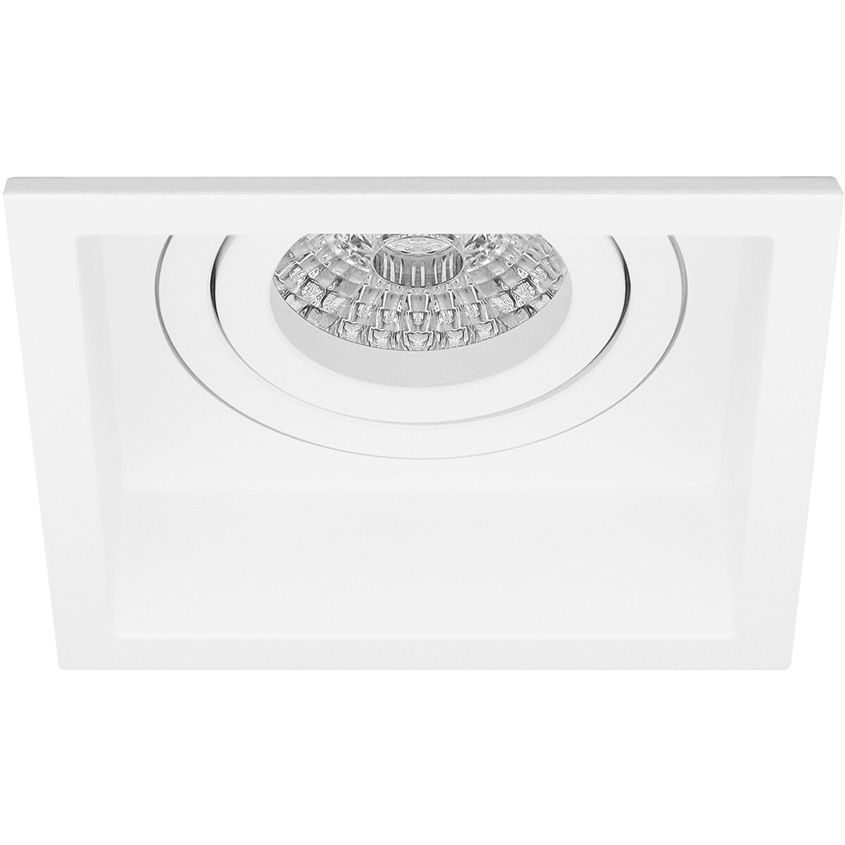 LED Spot Set - Pragmi Domy Pro - GU10 Fitting - Inbouw Vierkant - Mat Wit - 4W - Warm Wit 3000K - Verdiept - Kantelbaar - 105mm