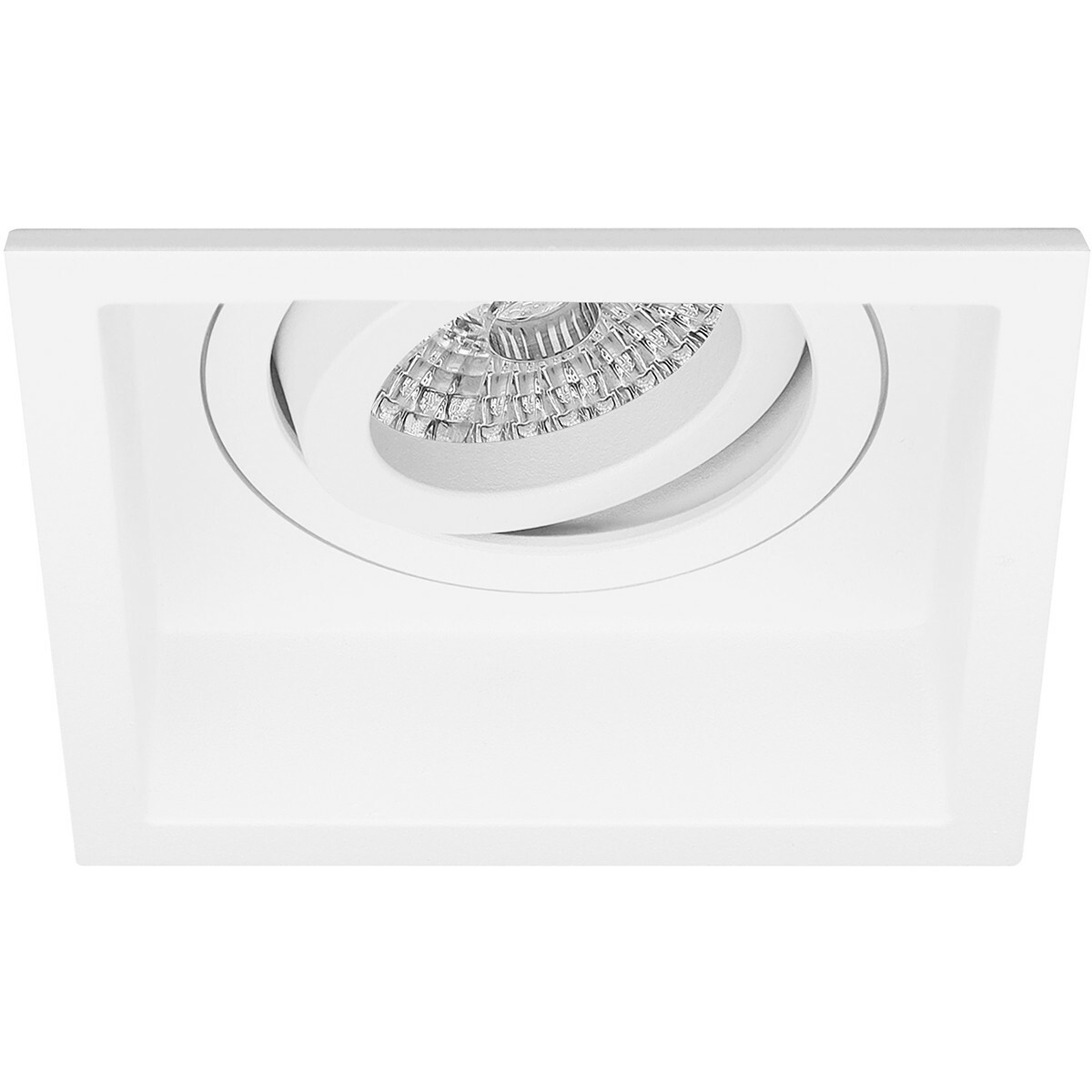 LED Spot Set - Pragmi Domy Pro - GU10 Fitting - Dimbaar - Inbouw Vierkant - Mat Wit - 6W - Natuurlijk Wit 4200K - Verdiept - Kantelbaar - 105mm