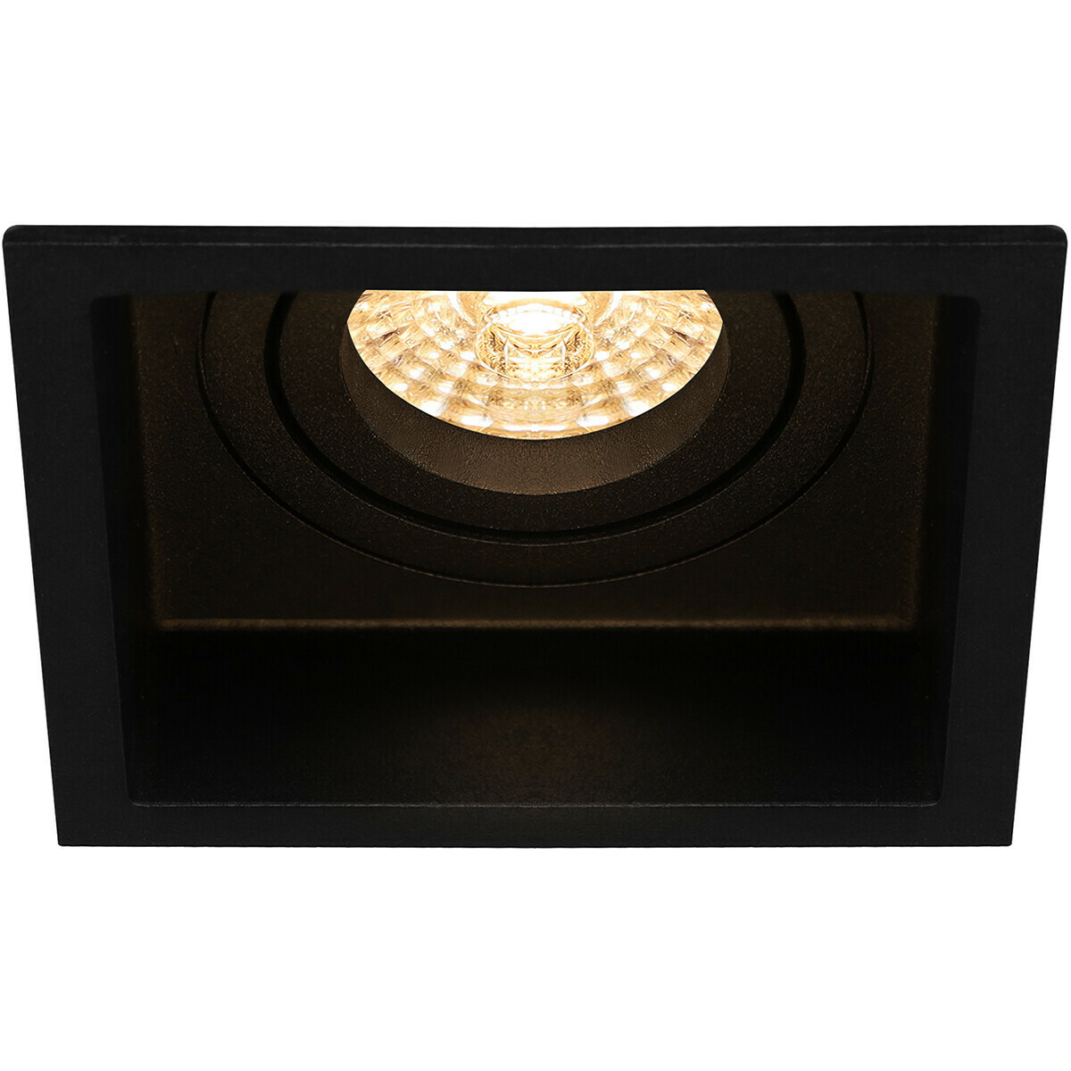 LED Spot Set - Pragmi Domy Pro - GU10 Fitting - Inbouw Vierkant - Mat Zwart - 4W - Warm Wit 3000K - Verdiept - Kantelbaar - 105mm