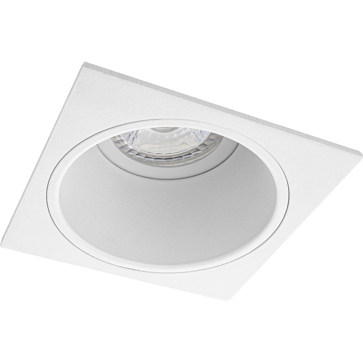 LED Spot Set - Pragmi Minko Pro - GU10 Fitting - Dimbaar - Inbouw Vierkant - Mat Wit - 6W - Helder/Koud Wit 6400K - Verdiept - 90mm