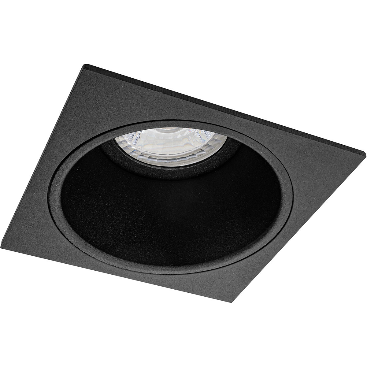 LED Spot Set - Aigi - Pragmi Minko Pro - GU10 Fitting - Inbouw Vierkant - Mat Zwart - 6W - Warm Wit 3000K - Verdiept - 90mm