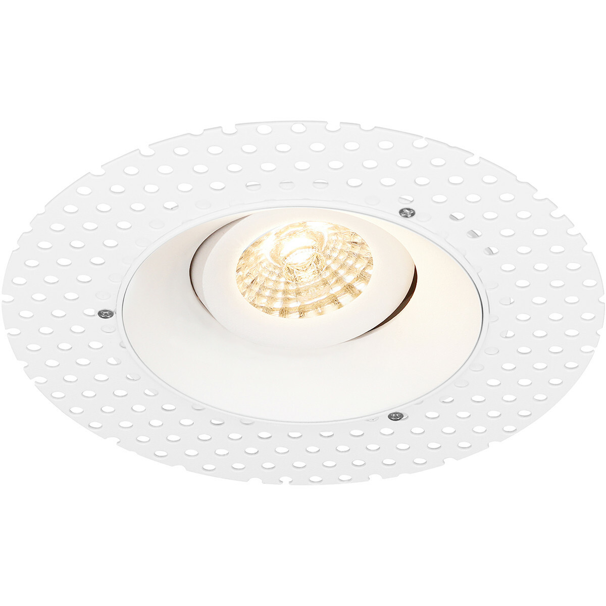 LED Spot Set - Pragmi Nivas Pro - GU10 Fitting - Inbouw Rond - Mat Wit - 4W - Helder/Koud Wit 6400K - Trimless - Kantelbaar - Ø150mm