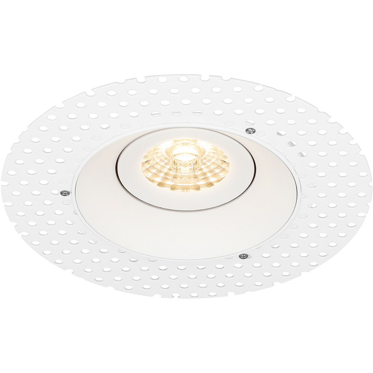 LED Spot Set - Pragmi Nivas Pro - GU10 Fitting - Dimbaar - Inbouw Rond - Mat Wit - 6W - Helder/Koud Wit 6400K - Trimless - Kantelbaar - Ø150mm