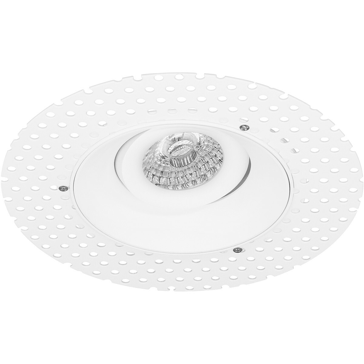 LED Spot Set - Pragmi Nivas Pro - GU10 Fitting - Inbouw Rond - Mat Wit - 4W - Warm Wit 3000K - Trimless - Kantelbaar - Ø150mm