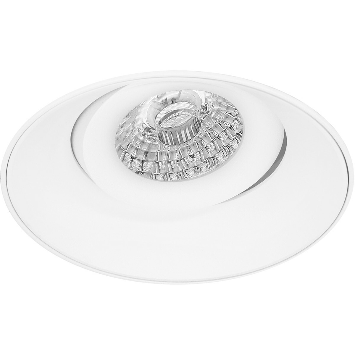 LED Spot Set - Pragmi Nivas Pro - GU10 Fitting - Dimbaar - Inbouw Rond - Mat Wit - 6W - Warm Wit 3000K - Trimless - Kantelbaar - Ø150mm