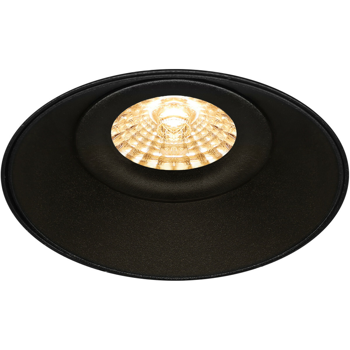 LED Spot Set - Pragmi Nivas Pro - GU10 Fitting - Dimbaar - Inbouw Rond - Mat Zwart - 6W - Helder/Koud Wit 6400K - Trimless - Kantelbaar - Ø150mm