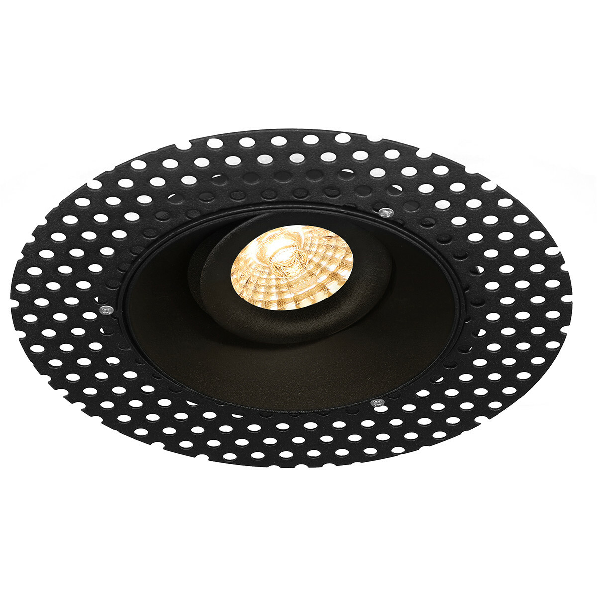 LED Spot Set - Pragmi Nivas Pro - GU10 Fitting - Inbouw Rond - Mat Zwart - 4W - Helder/Koud Wit 6400K - Trimless - Kantelbaar - Ø150mm