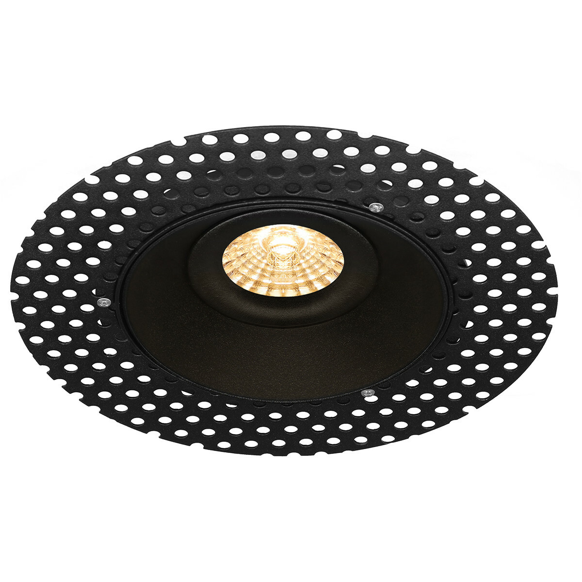 LED Spot Set - Pragmi Nivas Pro - GU10 Fitting - Inbouw Rond - Mat Zwart - 4W - Helder/Koud Wit 6400K - Trimless - Kantelbaar - Ø150mm