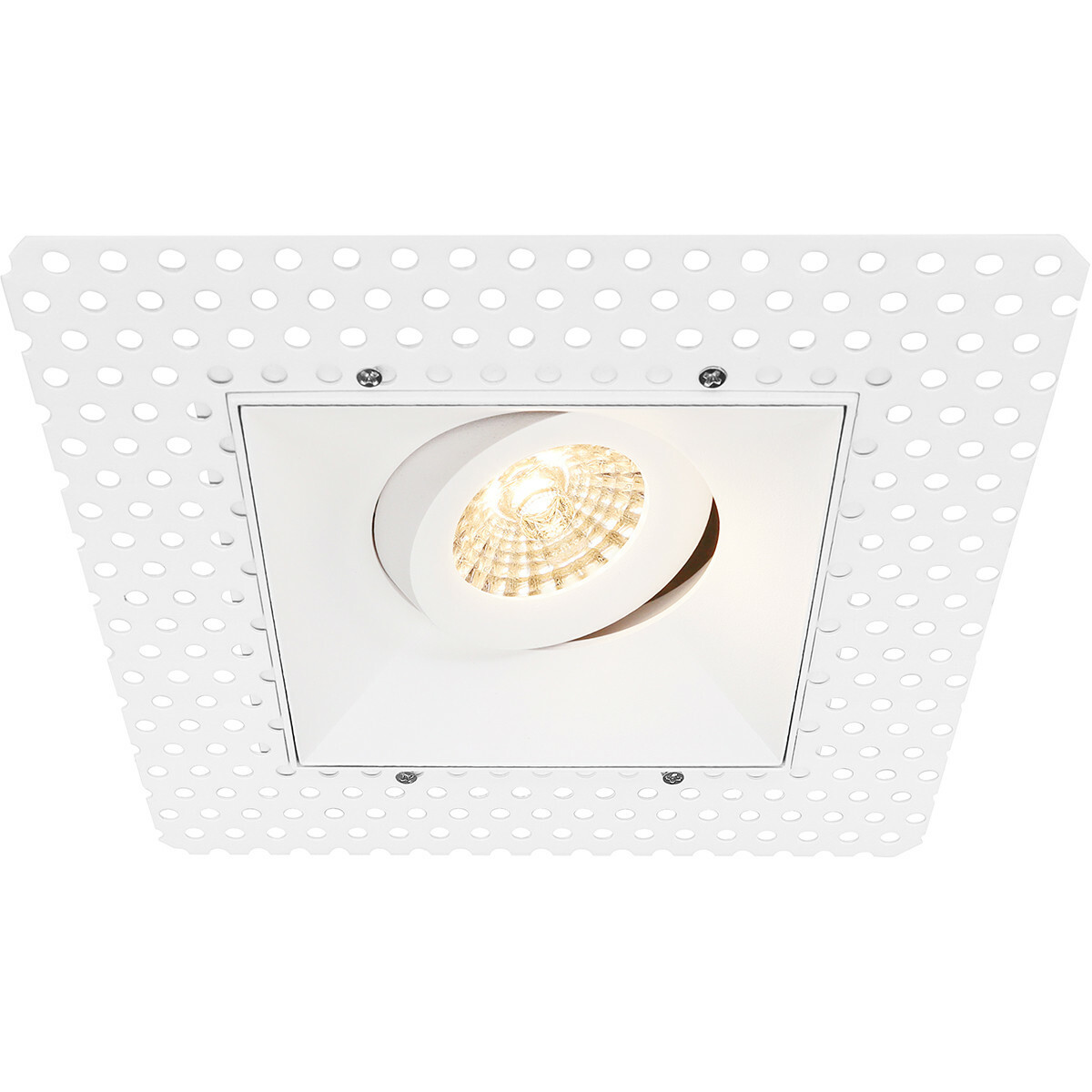 LED Spot Set - Pragmi Nivas Pro - GU10 Fitting - Inbouw Vierkant - Mat Wit - 4W - Helder/Koud Wit 6400K - Trimless - Kantelbaar - 150mm