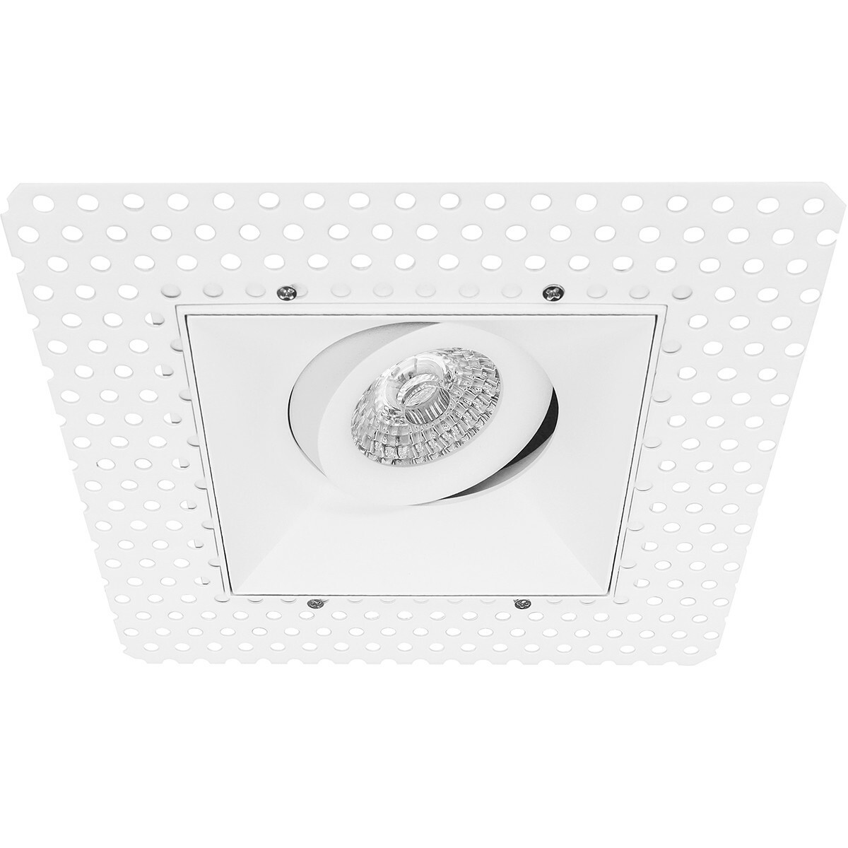 LED Spot Set - Aigi - Pragmi Nivas Pro - GU10 Fitting - Inbouw Vierkant - Mat Wit - 6W - Helder/Koud Wit 6400K - Trimless - Kantelbaar - 150mm