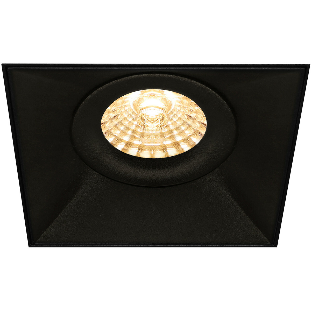 LED Spot Set - Aigi - Pragmi Nivas Pro - GU10 Fitting - Inbouw Vierkant - Mat Zwart - 6W - Warm Wit 3000K - Trimless - Kantelbaar - 150mm