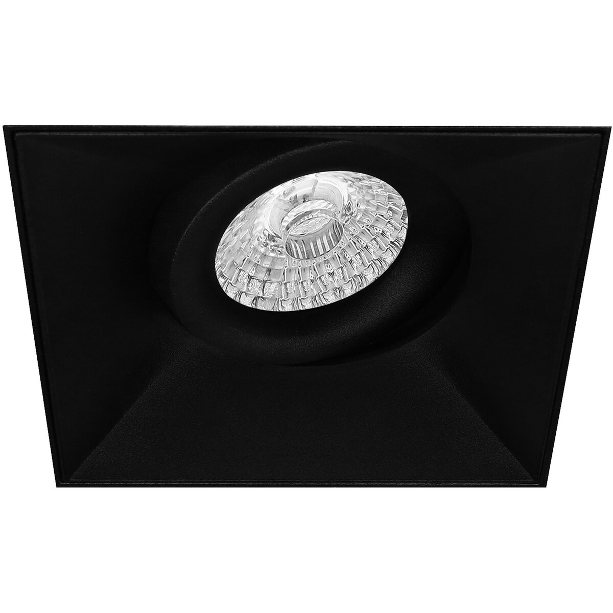 LED Spot Set - Aigi - Pragmi Nivas Pro - GU10 Fitting - Inbouw Vierkant - Mat Zwart - 8W - Warm Wit 3000K - Trimless - Kantelbaar - 150mm