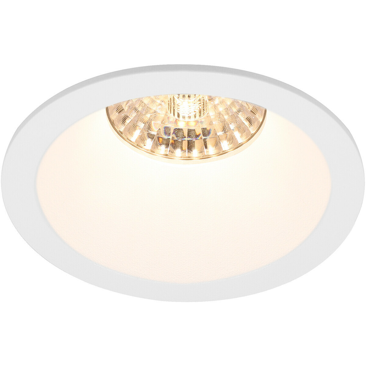 LED Spot Set - Pragmi Pollon Pro - GU10 Fitting - Inbouw Rond - Mat Wit - 4W - Natuurlijk Wit 4200K - Verdiept - Ø82mm