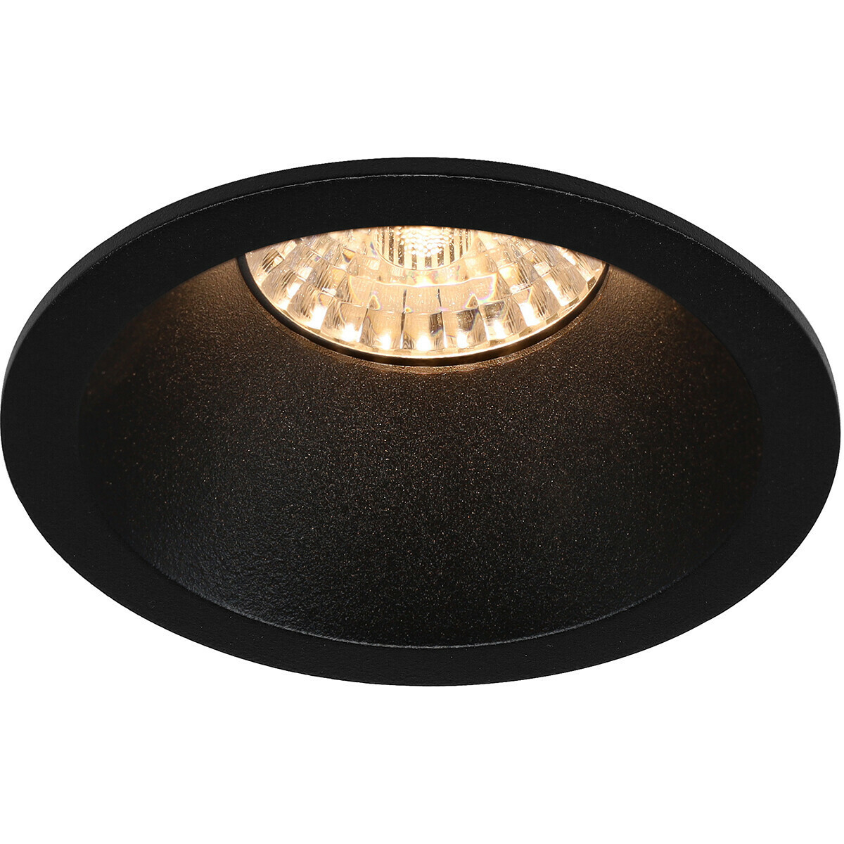 LED Spot Set - Pragmi Pollon Pro - GU10 Fitting - Inbouw Rond - Mat Zwart - 4W - Helder/Koud Wit 6400K - Verdiept - Ø82mm