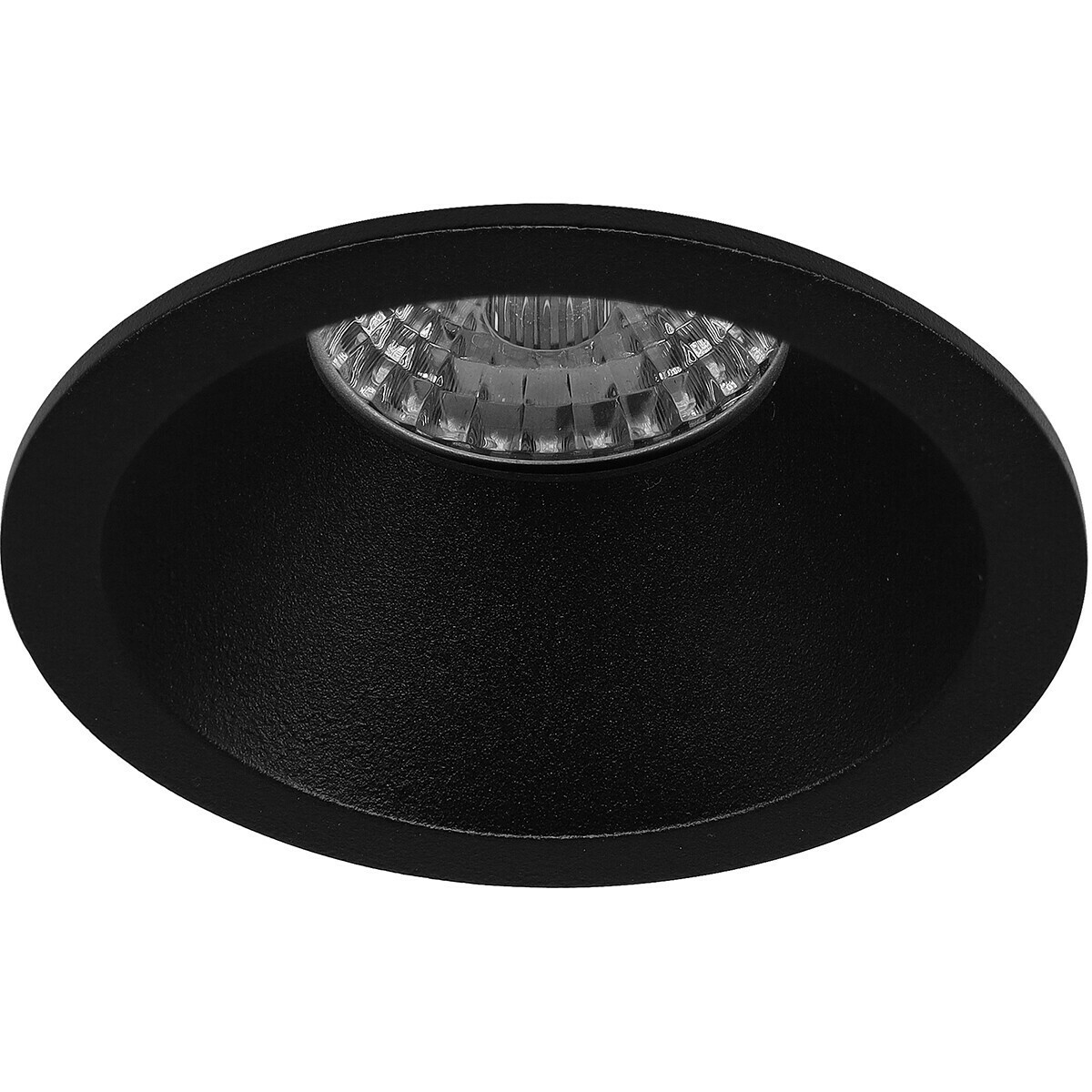 LED Spot Set - Pragmi Pollon Pro - GU10 Fitting - Inbouw Rond - Mat Zwart - 4W - Helder/Koud Wit 6400K - Verdiept - Ø82mm