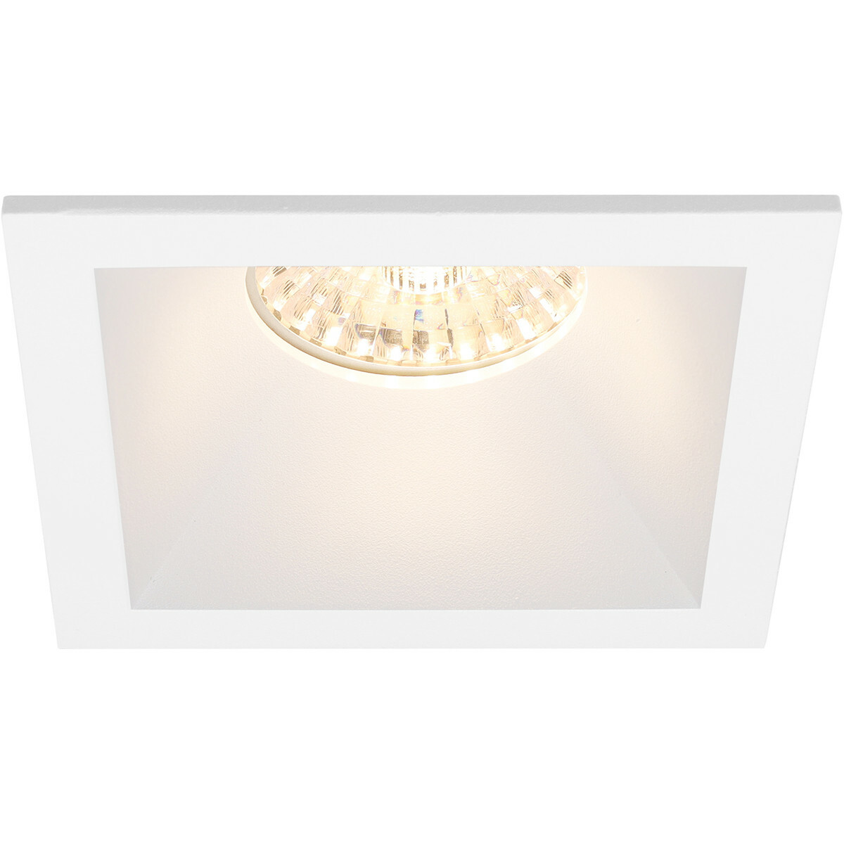 LED Spot Set - Pragmi Pollon Pro - GU10 Fitting - Inbouw Vierkant - Mat Wit - 4W - Helder/Koud Wit 6400K - Verdiept - 82mm