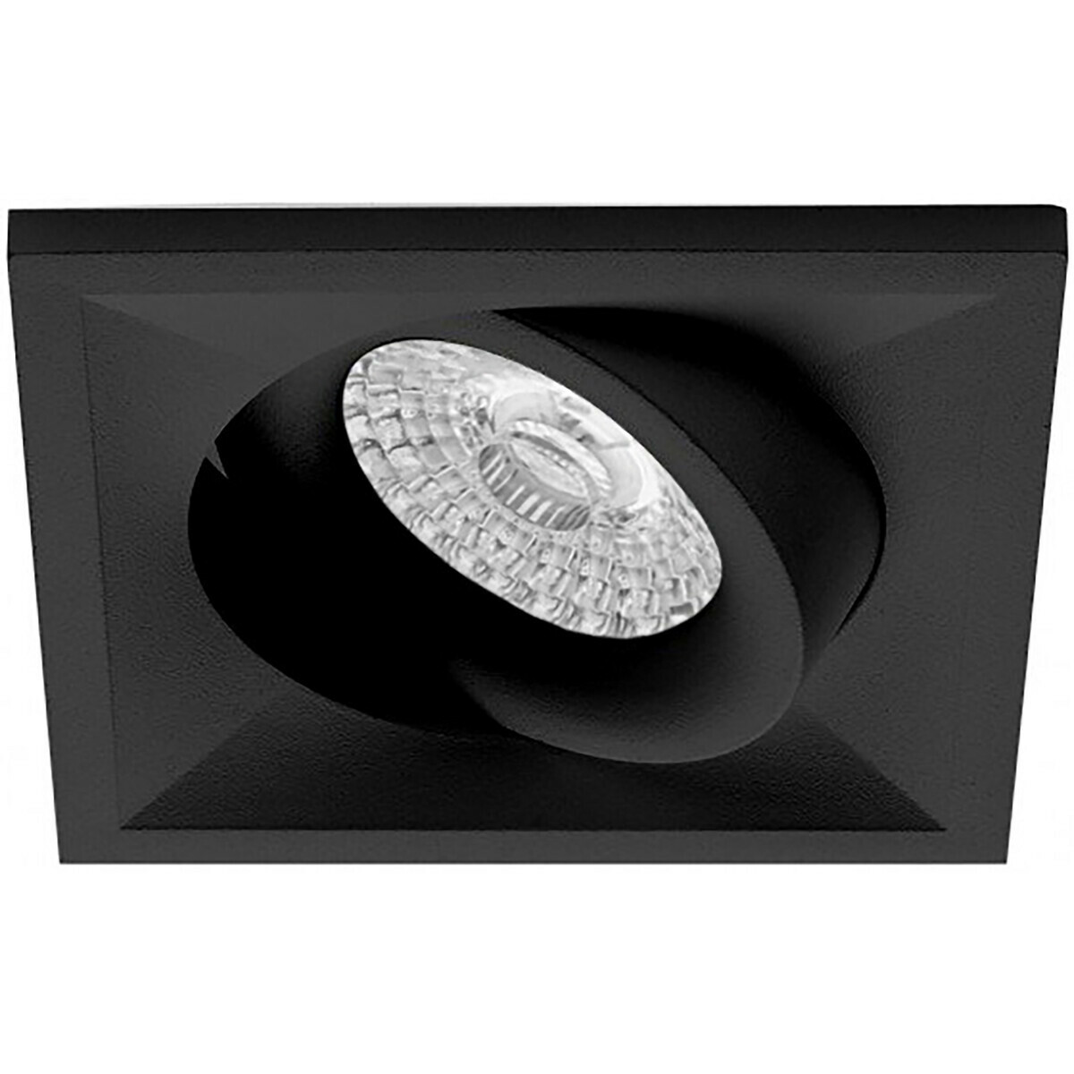 LED Spot Set - Pragmi Qiundo Pro - GU10 Fitting - Inbouw Vierkant - Mat Zwart - 4W - Warm Wit 3000K - Kantelbaar - 80mm