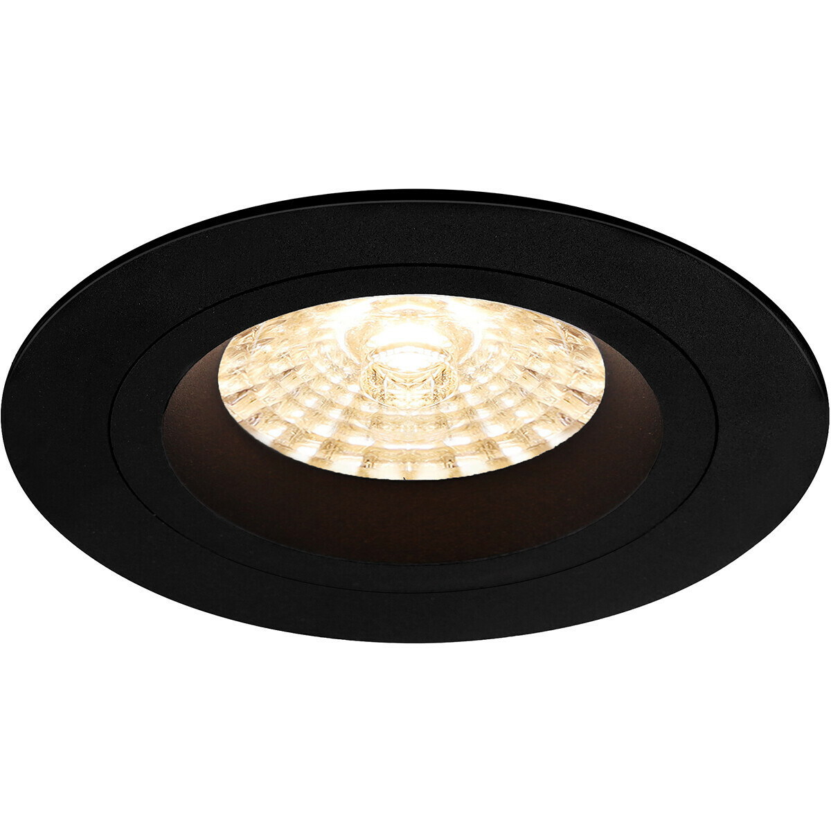 LED Spot Set - Pragmi Rodos Pro - GU10 Fitting - Inbouw Rond - Mat Zwart - 4W - Helder/Koud Wit 6400K - Ø93mm