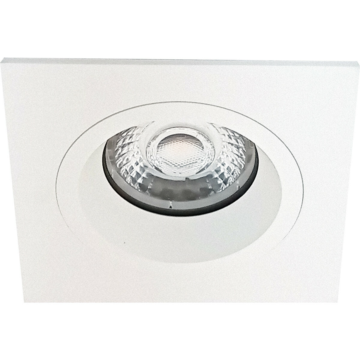 LED Spot Set - Aigi - Pragmi Rodos Pro - GU10 Fitting - Inbouw Vierkant - Mat Wit - 6W - Helder/Koud Wit 6400K - 93mm