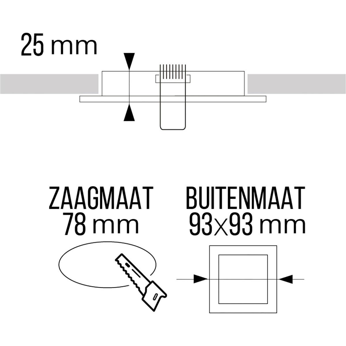 LED Spot Set - Pragmi Rodos Pro - GU10 Fitting - Dimbaar - Inbouw Vierkant - Mat Wit - 6W - Natuurlijk Wit 4200K - 93mm