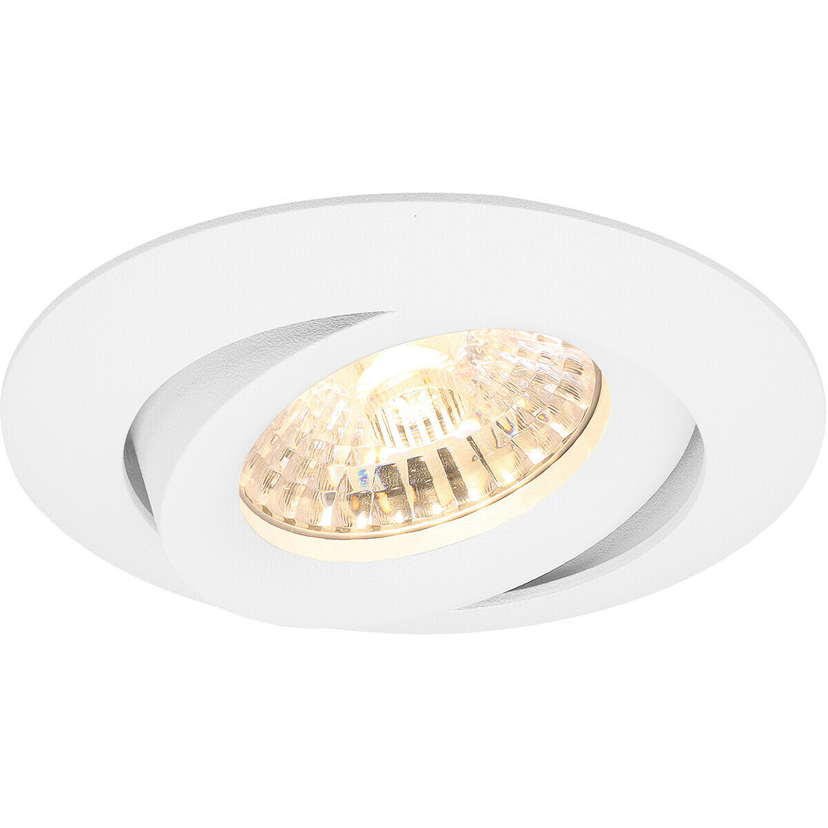 LED Spot Set - Pragmi Uranio Pro - GU10 Fitting - Inbouw Rond - Mat Wit - 4W - Warm Wit 3000K - Kantelbaar - Ø82mm