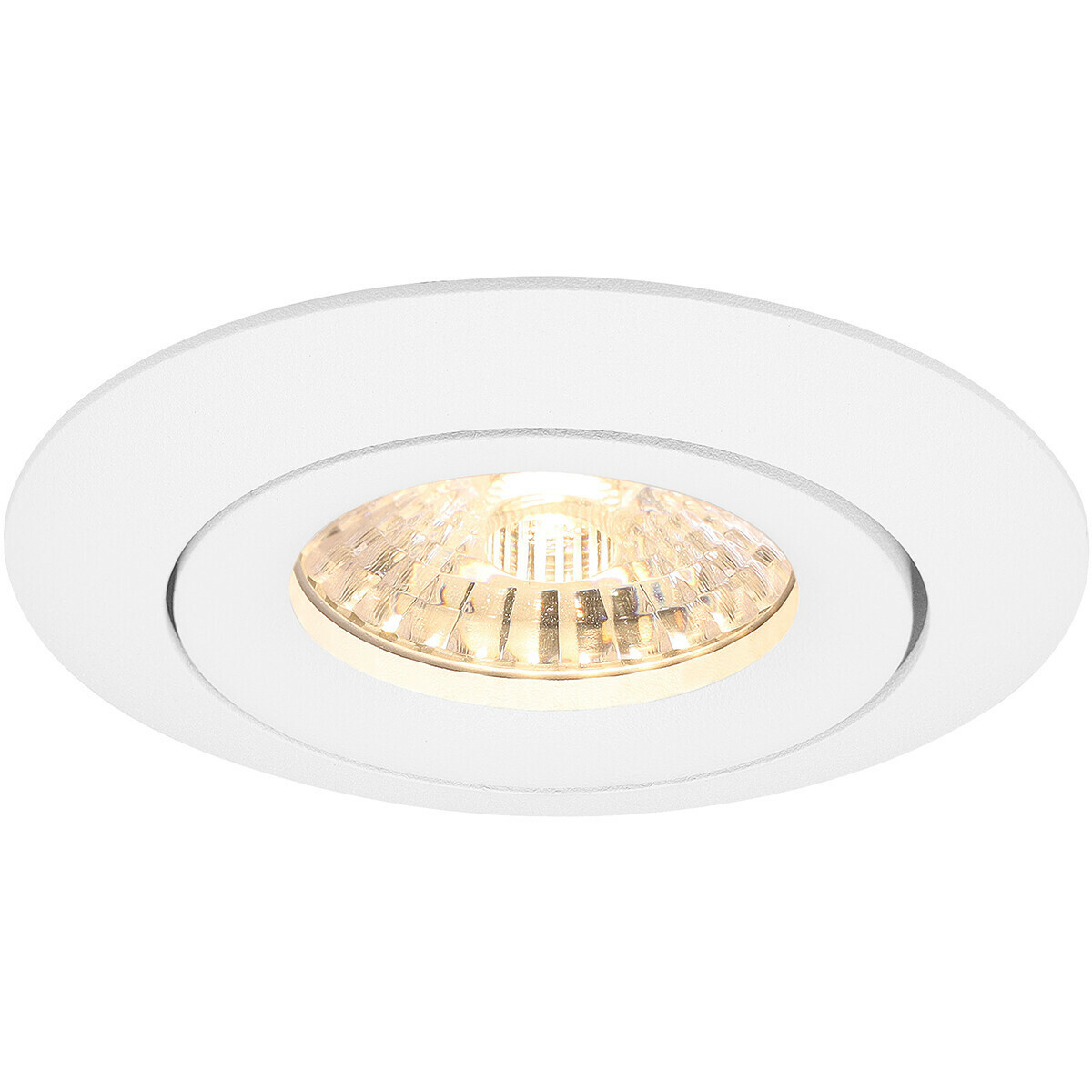 LED Spot Set - Pragmi Uranio Pro - GU10 Fitting - Inbouw Rond - Mat Wit - 4W - Warm Wit 3000K - Kantelbaar - Ø82mm