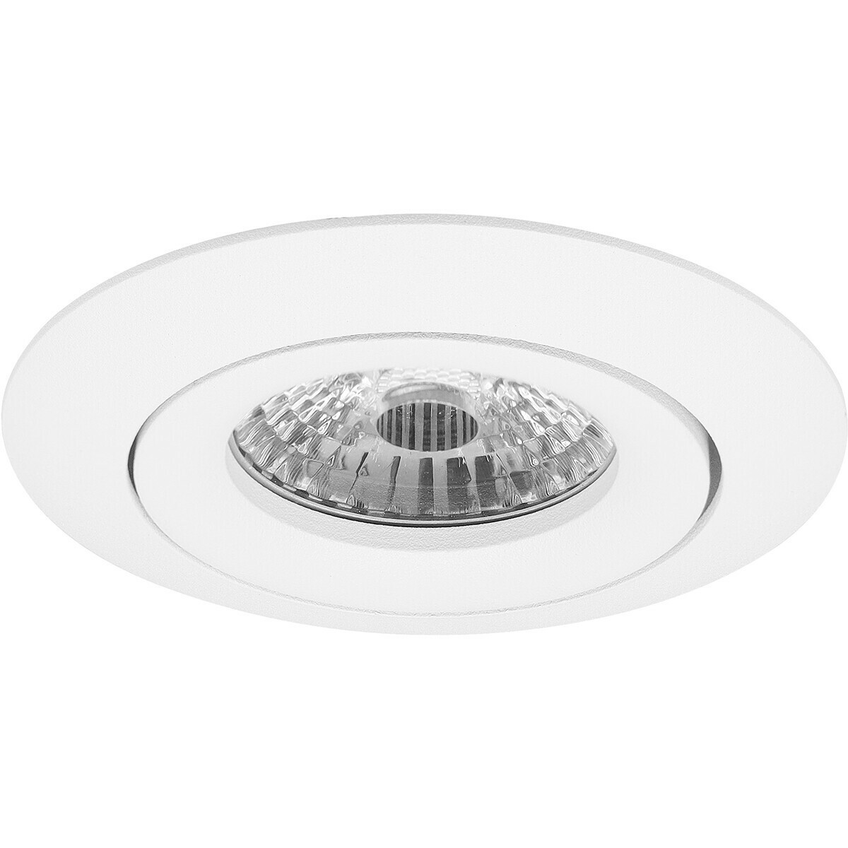 LED Spot Set - Pragmi Uranio Pro - GU10 Fitting - Inbouw Rond - Mat Wit - 4W - Warm Wit 3000K - Kantelbaar - Ø82mm