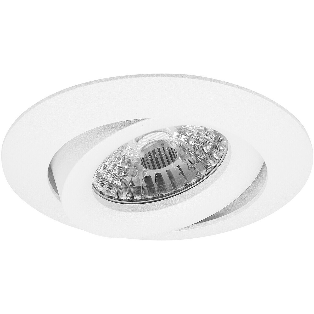 LED Spot Set - Aigi - Pragmi Uranio Pro - GU10 Fitting - Inbouw Rond - Mat Wit - 8W - Warm Wit 3000K - Kantelbaar - Ø82mm