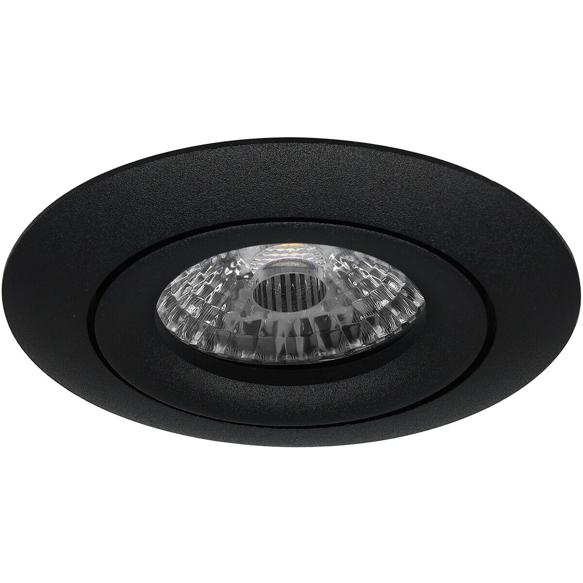 LED Spot Set - Pragmi Uranio Pro - GU10 Fitting - Inbouw Rond - Mat Zwart - 4W - Warm Wit 3000K - Kantelbaar - Ø82mm