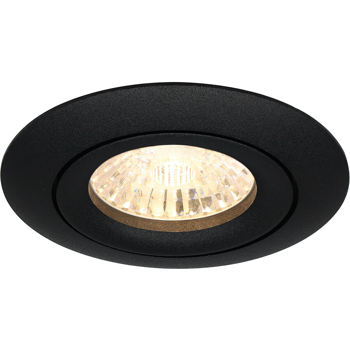 LED Spot Set - Aigi - Pragmi Uranio Pro - GU10 Fitting - Inbouw Rond - Mat Zwart - 6W - Helder/Koud Wit 6400K - Kantelbaar - Ø82mm