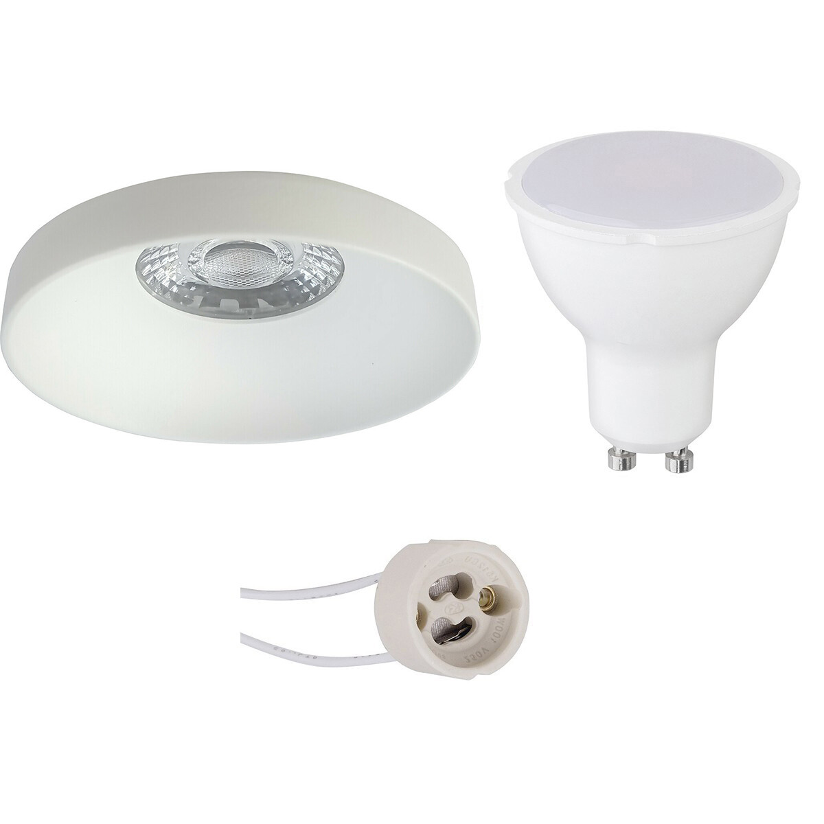 LED Spot Set - Pragmi Vrito Pro - GU10 Fitting - Inbouw Rond - Mat Wit - 4W - Natuurlijk Wit 4200K - Ø82mm