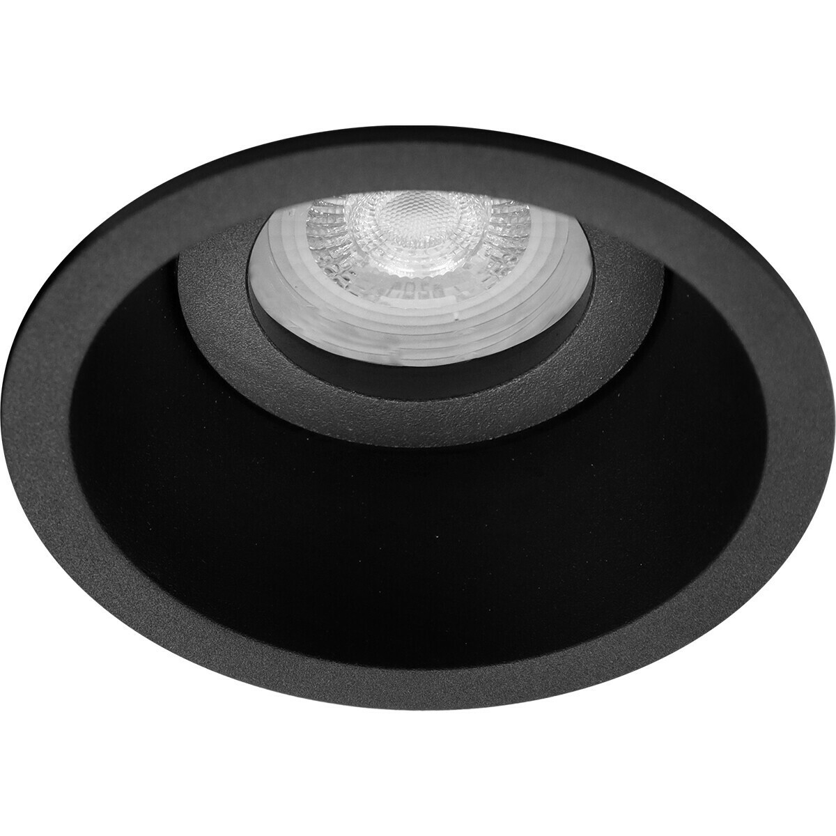 LED Spot Set - Pragmi Zano Pro - GU10 Fitting - Inbouw Rond - Mat Zwart - 4W - Warm Wit 3000K - Kantelbaar - Ø93mm