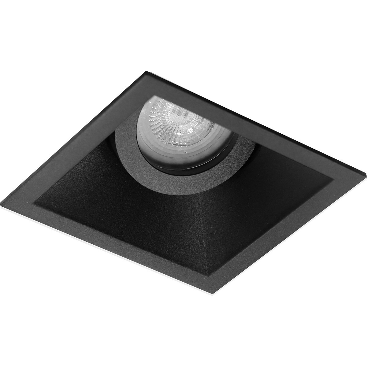 LED Spot Set - Pragmi Zano Pro - GU10 Fitting - Inbouw Vierkant - Mat Zwart - 6W - Natuurlijk Wit 4200K - Kantelbaar - 93mm