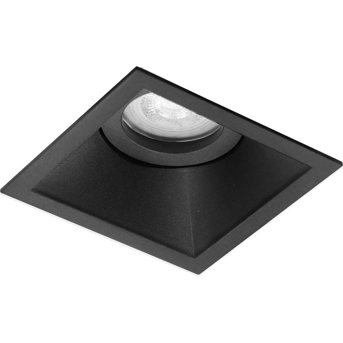 LED Spot Set - Pragmi Zano Pro - GU10 Fitting - Inbouw Vierkant - Mat Zwart - 6W - Natuurlijk Wit 4200K - Kantelbaar - 93mm