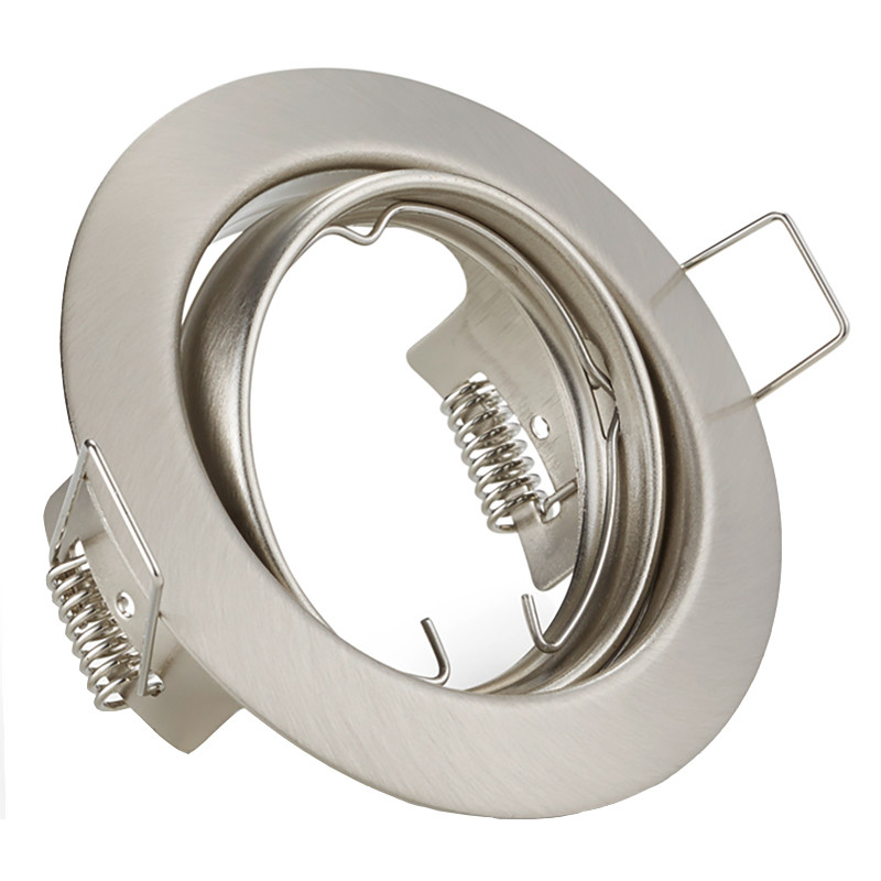 LED Spot Set - Trion - GU10 Fitting - Inbouw Rond - Mat Nikkel - 4W - Helder/Koud Wit 6400K - Kantelbaar Ø83mm