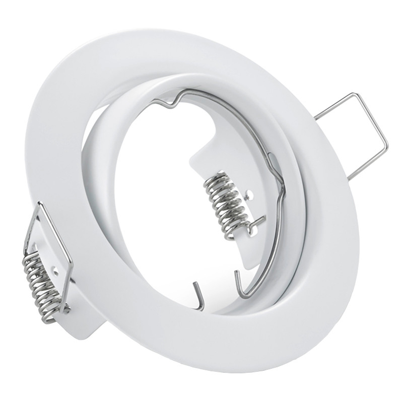 LED Spot Set - Aigi - Trion - GU10 Fitting - Inbouw Rond - Mat Wit - 6W - Helder/Koud Wit 6400K - Kantelbaar Ø83mm