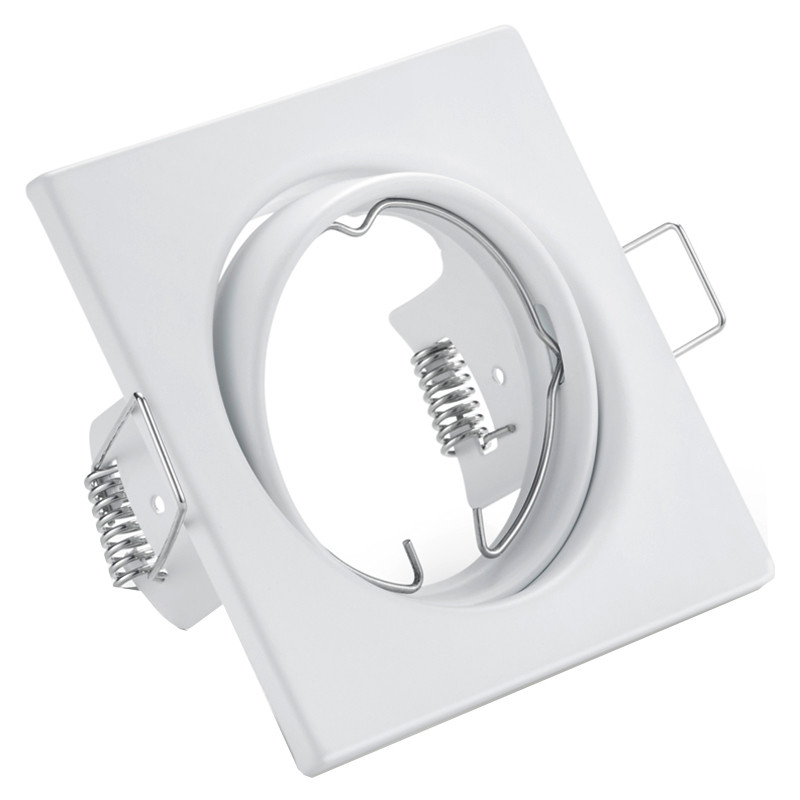 LED Spot Set - Trion - GU10 Fitting - Inbouw Vierkant - Mat Wit - 4W - Helder/Koud Wit 6400K - Kantelbaar 80mm