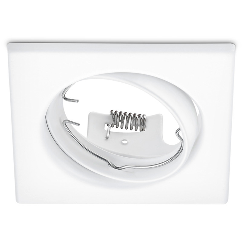 LED Spot Set - Trion - GU10 Fitting - Inbouw Vierkant - Mat Wit - 4W - Helder/Koud Wit 6400K - Kantelbaar 80mm