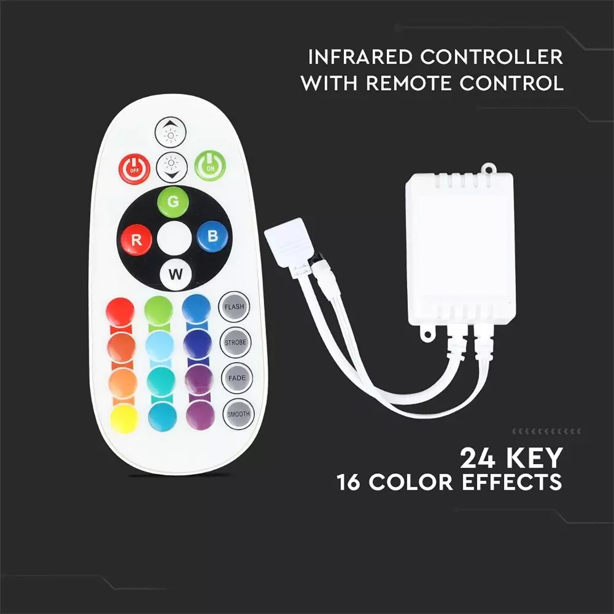 LED Strip Afstandsbediening Set - Viron Esnaim - RGB Controller - 72W - 12V - 2A