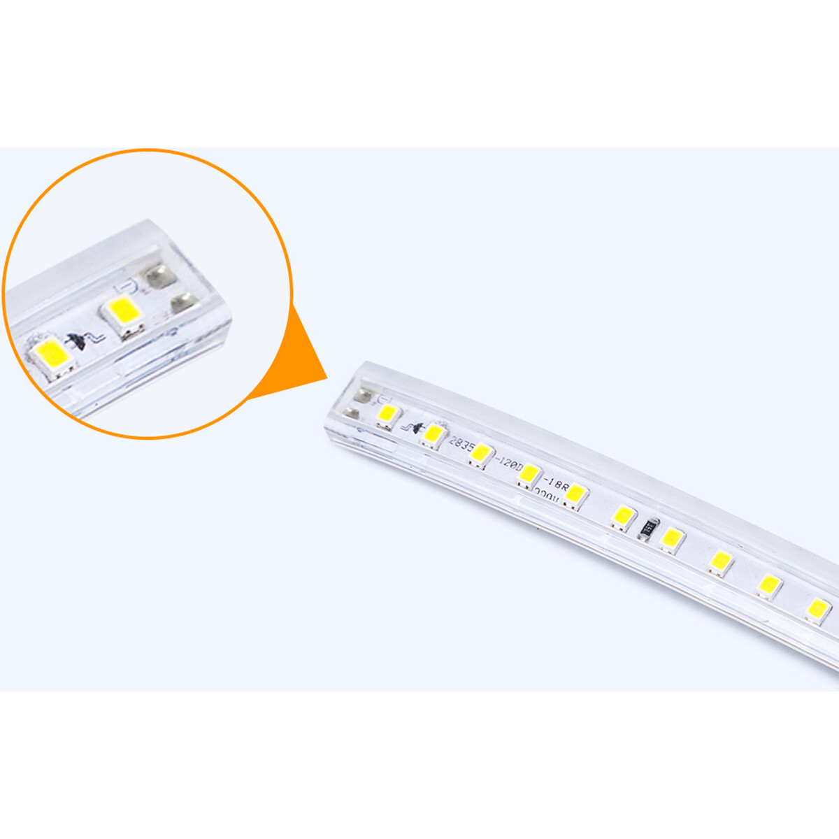 LED Strip - Aigi Stribo - 50 Meter - IP65 Waterdicht - Helder/Koud Wit 6500K - 2835 SMD 230V