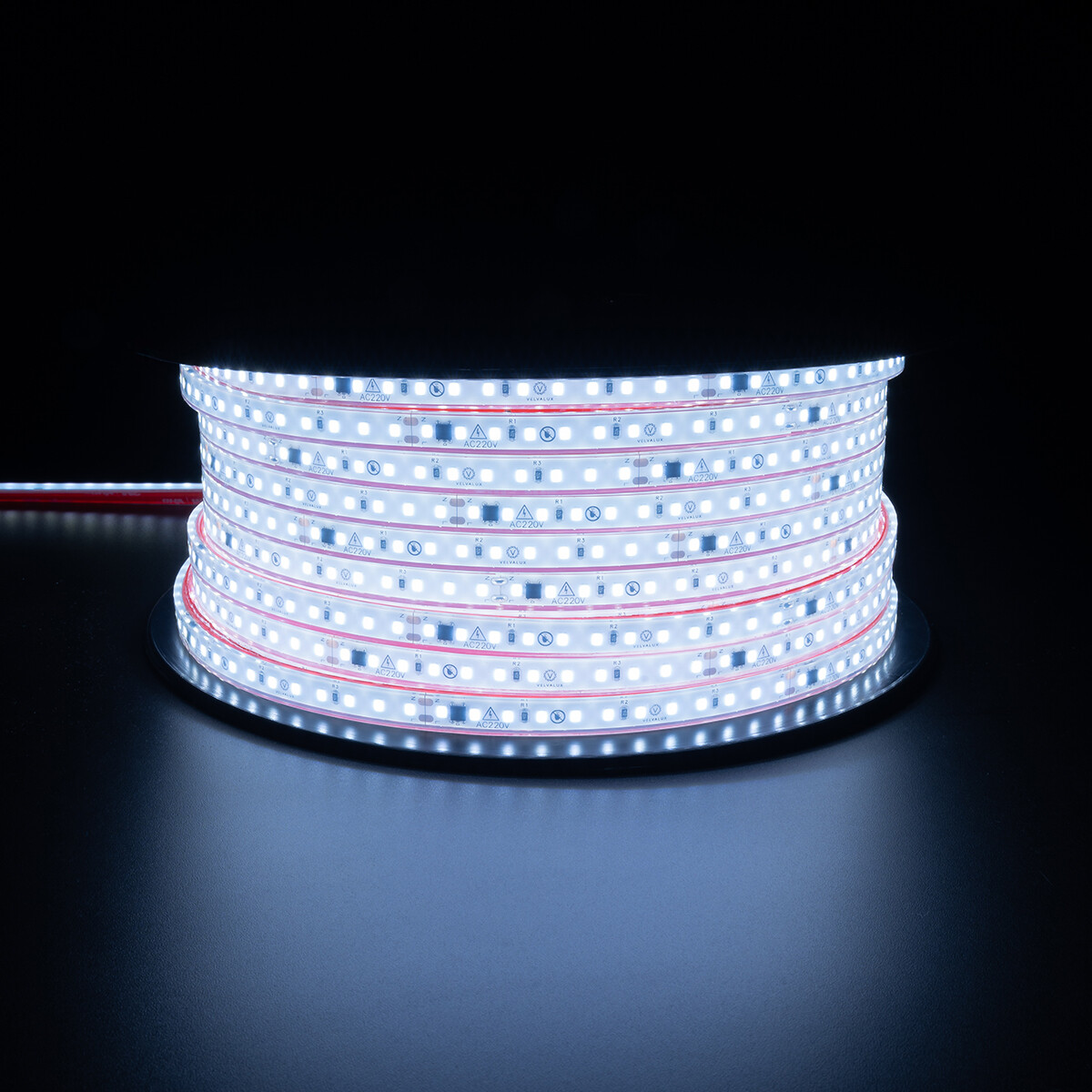 LED Strip - Velvalux - 50 Meter - Helder.Koud Wit 6000K - Dimbaar - Waterdicht IP67 - 96000 Lumen - 6000 LEDs - Directe Aansluiting op Netstroom - Werkt zonder Driver