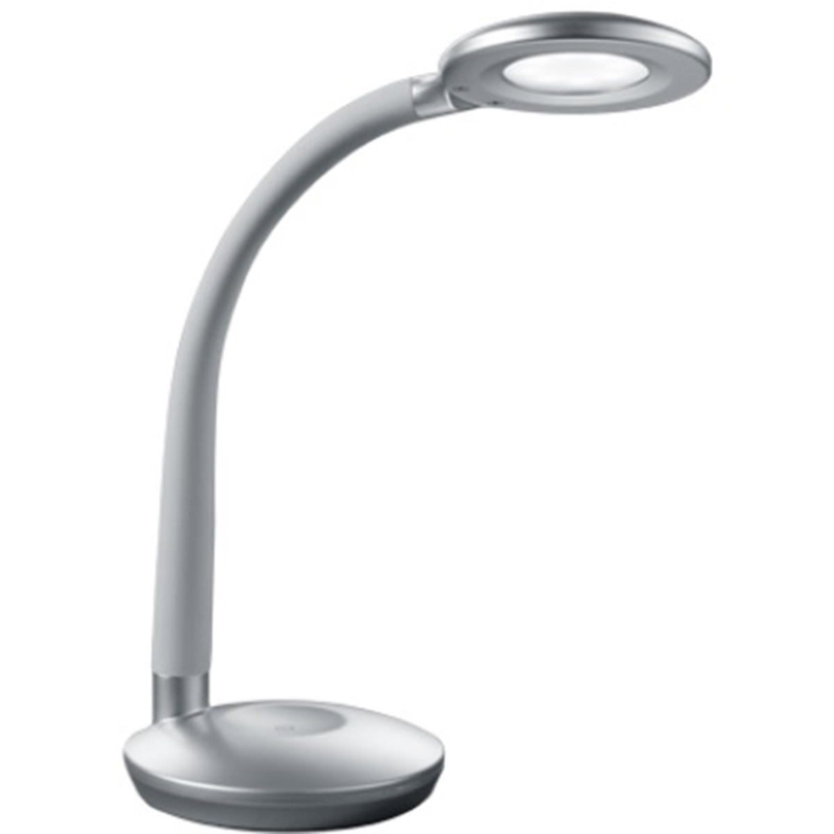 LED Bureaulamp - Tafelverlichting - Trion Kori - 3W - Warm Wit 3000K - Dimbaar - Rond - Mat Titaan - Kunststof